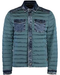 Moorer - Daunenjacke Mit Denim-Einsätzen Und Taschen - Lyst