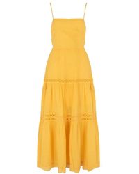 Guess - Rokken ,Geel ,Katoen Elegante Midi-Rok Van Kant - Lyst
