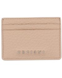 Orciani - Accessoires ,Bruin ,Rfid Leren Kaarthouder Portemonnee - Lyst