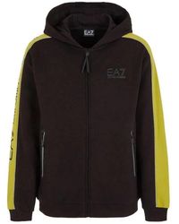 EA7 - Set felpa zip nera per uomo - Lyst