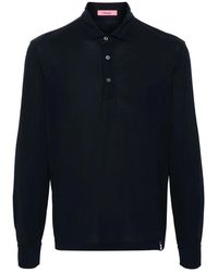 Drumohr - Tops ,Blauw ,Katoen Polo Shirt Met Lange Mouwen - Lyst