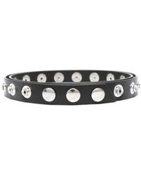The Attico - Accessoires ,Zwart ,Leer Riem Met Drukknoopdetails - Lyst
