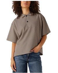 Second Female - Zilveren Polo Top Voor Vrouwen - Lyst