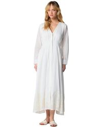 Kocca - Kleedjes ,Wit ,V-Hals Vanille Jurk - Lyst