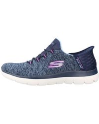 Skechers - Schoenen ,Blauw ,Summits Slip-On Sneaker - Lyst