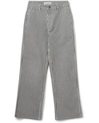 Sofie Schnoor - Zwart Gestreepte Wijde Pijp Jeans - Lyst