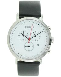 Bering - Accessoires ,Grijs Analoog Kwartshorloge Uit De Classic Collection Met Kalfsleren Band En Saffierglas 10540-404 - Lyst