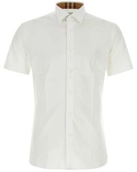 Burberry - Overhemden ,Wit ,Katoen Cotton Poplin Shirt - Lyst