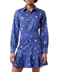 Love Moschino - Vestido azul de algodón con diseños abstractos - Lyst