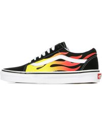 Vans - Schoenen ,Veelkleurig ,Suède Flame Print Lage Sneaker - Lyst