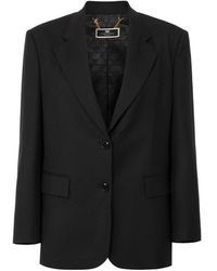 Elisabetta Franchi - Leichte crepe jacke mit revers - Lyst
