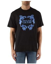 Versace - Regular fit baumwolle logo print t-shirt - Lyst