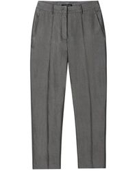 Luisa Cerano - Broeken ,Grijs ,Linnen Grijze Slim Fit Broek - Lyst