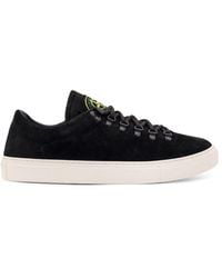 Stone Island - Sleek Suede Sneakers With Contrasting Rubber Sole - Lyst