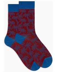 Gallo - Herren Baumwoll-Kurzsocken Mit Palmenmuster Rot - Lyst