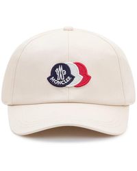 Moncler - Accessoires ,Katoen Logo Cotton Gabardine Baseball Cap - Lyst
