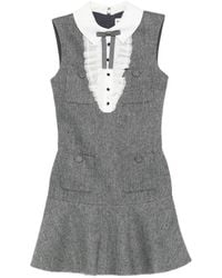 Self-Portrait - Vestido Corto Con Volantes En El Cuello - Lyst
