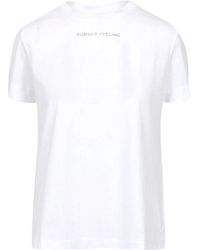 Max Mara - Tops ,Wit ,Katoen Witte Katoenen Jersey Crew Neck T-Shirt - Lyst
