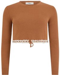 Chloé - Cropped Trui Met Lange Mouwen - Lyst