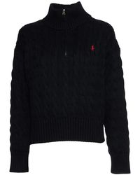 Polo Ralph Lauren - Truien & Vesten ,Blauw ,Katoen Cable-Knit Sweater - Lyst