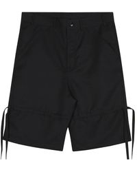Comme des Garçons - Schwarze Gewebte Baumwollshorts - Lyst