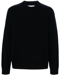 Maison Margiela - Truien & Vesten ,Blauw ,Wol Blauwe Wol Crew Neck Sweater - Lyst
