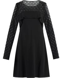 Givenchy - Elegantes jersey-kleid mit monogramm-rüsche - Lyst
