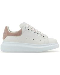 McQueen - Oversize Weiße Leder Sneakers Frauen - Lyst