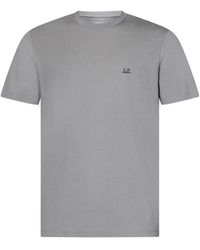 C.P. Company - T-shirt e polo grigie con stampa grafica goggle hood - Lyst