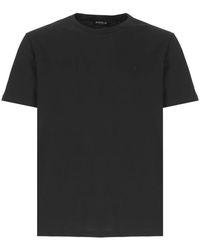 Dondup - Tops ,Zwart ,Katoen Zwart Katoenen T-Shirt Met Logo - Lyst