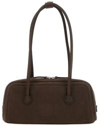 Marge Sherwood - Braune Lederhandtasche Mit Logo - Lyst