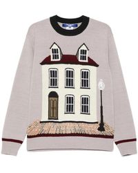 Junya Watanabe - Truien & Vesten ,Grijs ,Trui Met Ronde Hals - Lyst