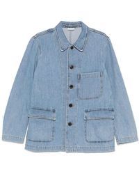 Dries Van Noten - Jassen ,Blauw ,Denim Denim Jas Met Knoopsluiting - Lyst