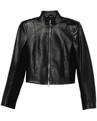 Patrizia Pepe - Jassen ,Zwart ,Leer Leren Jas - Lyst