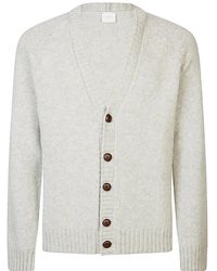 Eleventy - Truien & Vesten ,Grijs ,Wol Raglan Cardigan Van Fijne Wol - Lyst