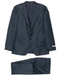 Canali - Kostuums ,Blauw ,Wol Single-Breasted Wollen Pak - Lyst