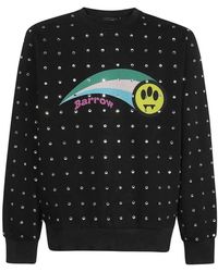Barrow - Hoodies & Sweatvesten ,Zwart ,Katoen Strass Katoenen Sweatshirt - Lyst