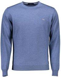 Harmont & Blaine - Maglione di lana blu con logo - Lyst