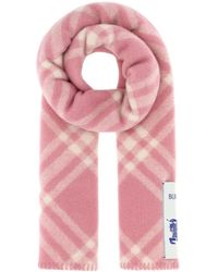 Burberry - Accessoires ,Roze ,Wol Check Wol Sjaal - Lyst