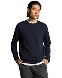Lyle & Scott - Hoodies & Sweatvesten ,Blauw ,Katoen Superfine Crew Neck Sweatshirt - Lyst