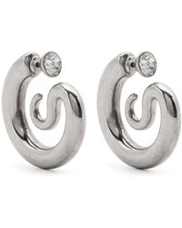 Panconesi - Kristall hoop ohrringe mit silber-finish - Lyst