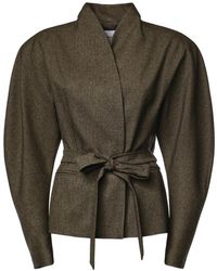 ANDAMANE - Margaux Jas Met Pofmouwen En Riem - Lyst