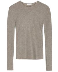 Skall Studio - Truien & Vesten ,Bruin ,Wol Amy O-Neck Blouse - Lyst