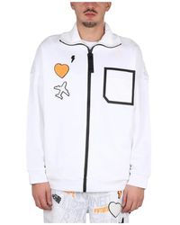 BOSS - Sweatshirt Met Hoge Hals En Rits Van Katoen - Lyst