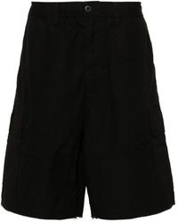032c - Korte Broeken ,Zwart ,Katoen Zwarte Cargo Shorts Met Logo Patch - Lyst