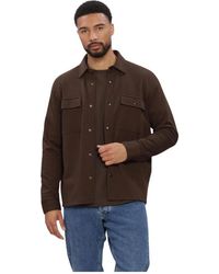 SELECTED - Overhemden ,Bruin ,Katoen Slhjackie Sweat Jacket Noos - Lyst