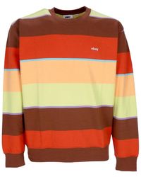 Obey - Hoodies & Sweatvesten ,Veelkleurig ,Katoen Gestreepte Crewneck Sweatshirt Sepia Multi - Lyst