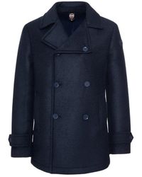 Colmar - Jassen ,Blauw ,Wol Blauwe Dubbel-Borst Wol Jas Aw 25 - Lyst