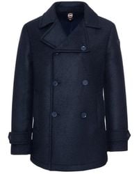 Colmar - Jassen ,Blauw ,Wol Blauwe Dubbel-Borst Wol Jas Aw 25 - Lyst
