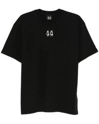 44 Label Group - Tops ,Zwart ,Katoen Zwarte Katoenen Crew Neck T-Shirt Met Logo - Lyst